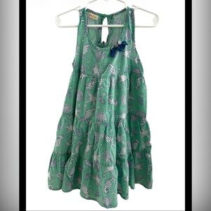 Almirah NYC Green Sea Life Tiered Tank Dress with Embellished Flower Girls 5T